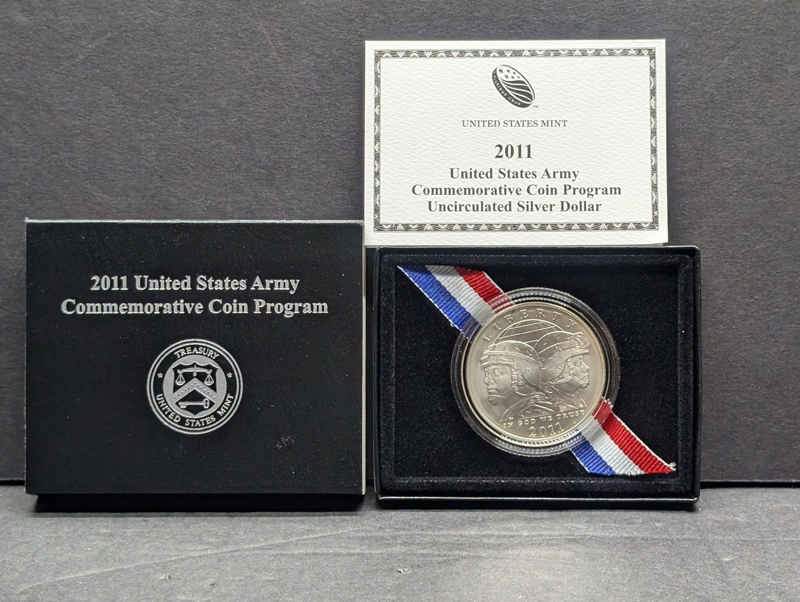 2011-S UNC United States Army Commem Silver Dollar in OGP w/ COA (1 of 4)