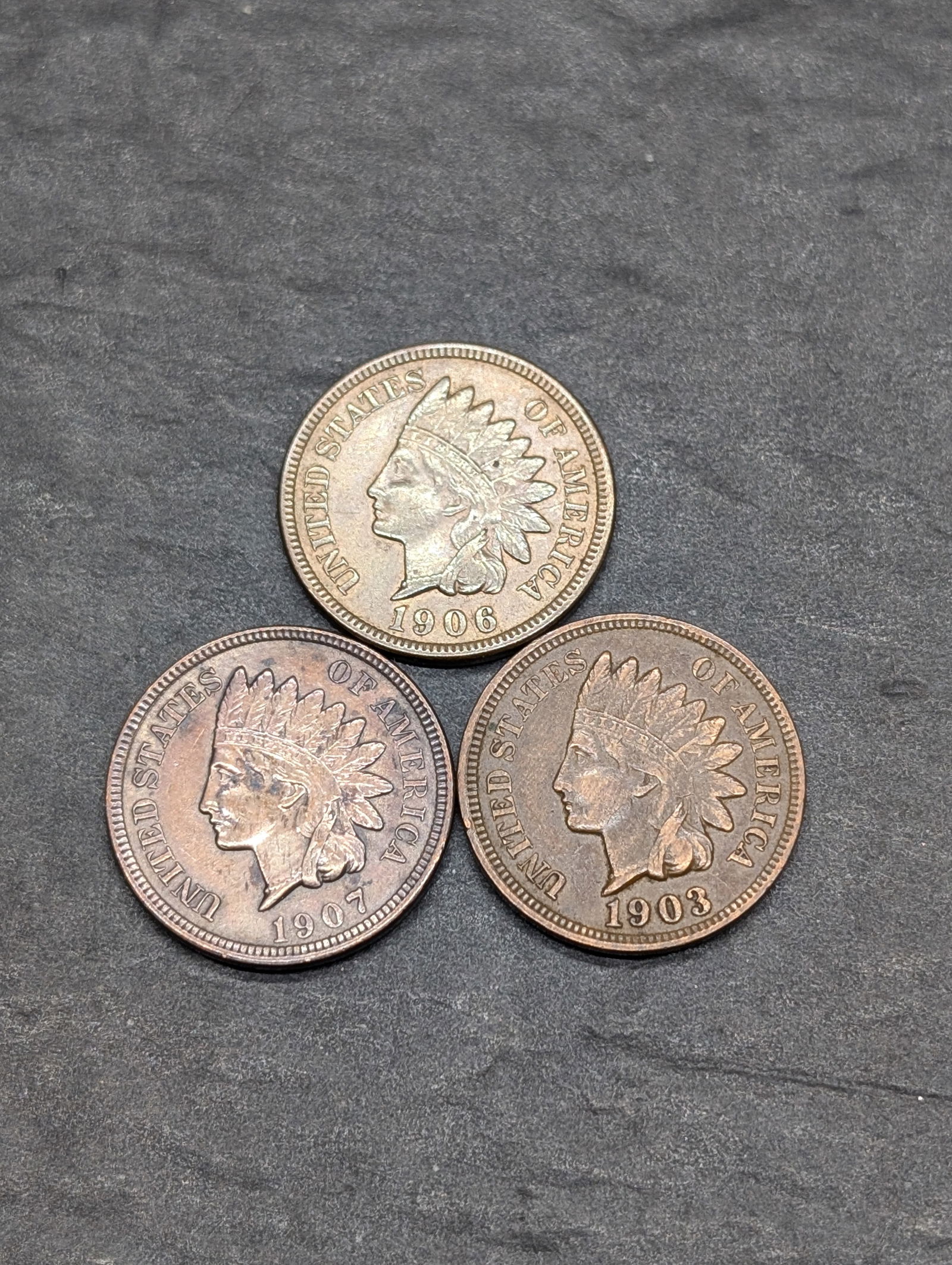 Lot of 3 Various Dated **AU** Indian Head Cents (1 of 2)