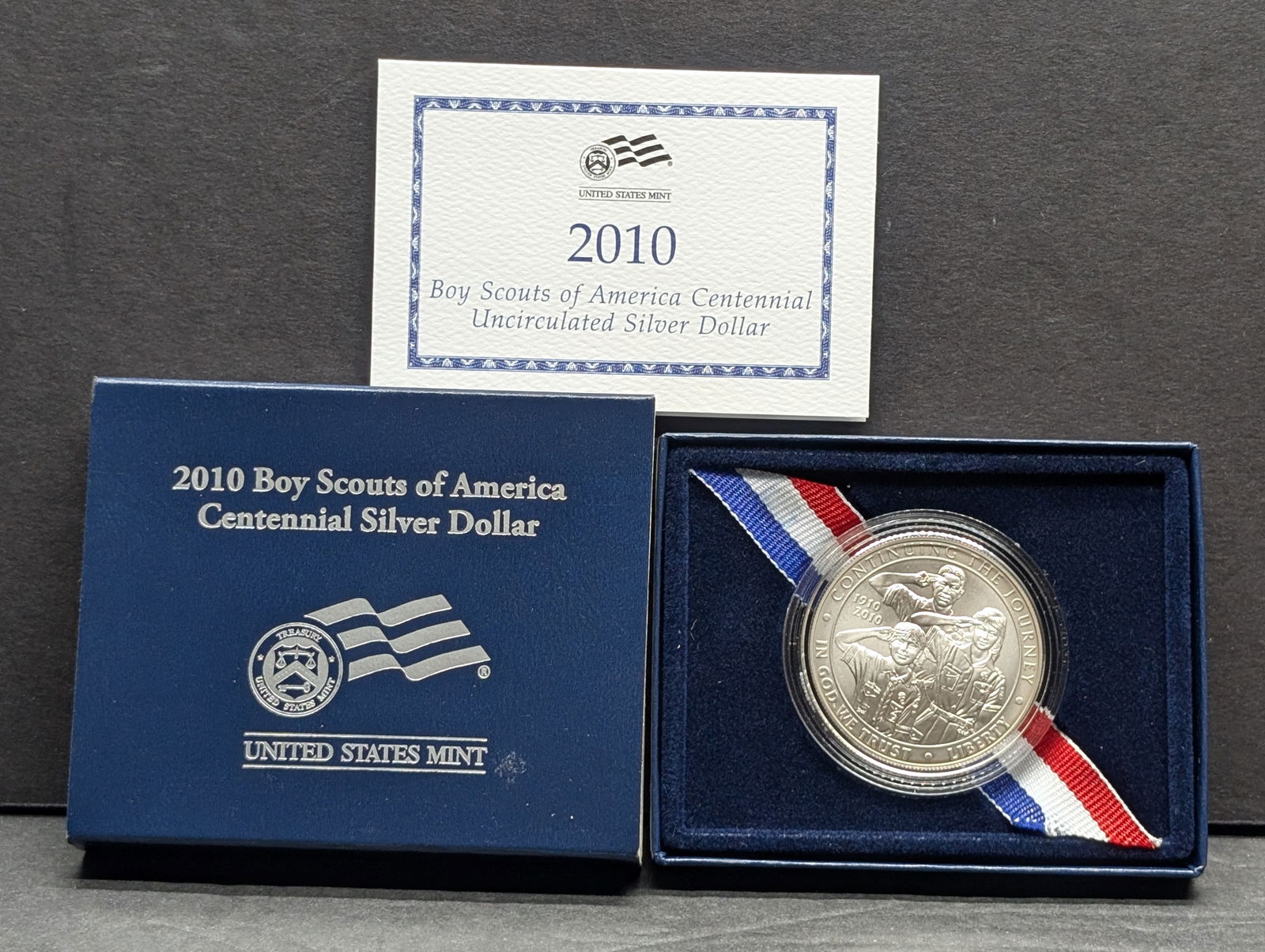 2010-P UNC Boy Scouts of America Commem Silver Dollar in OGP w/ COA (1 of 4)