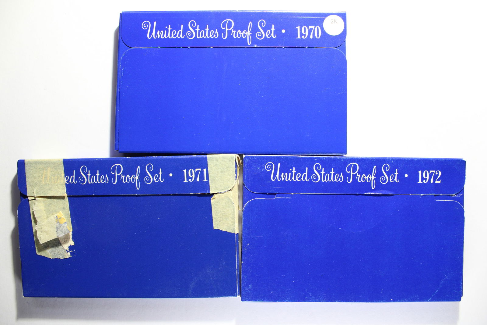 1970-S, 1971-S 1972-S United States Proof Sets With Original Gov't Packaging.  Includes The Rare (1 of 10)
