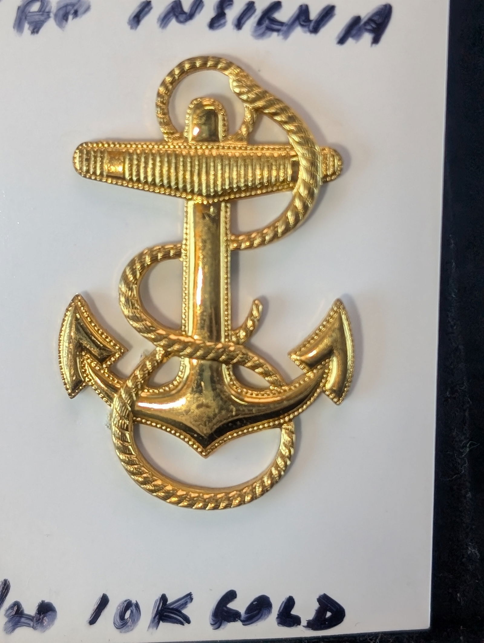 1/20 10K Gold U.S. Naval cap Insignia (1 of 2)