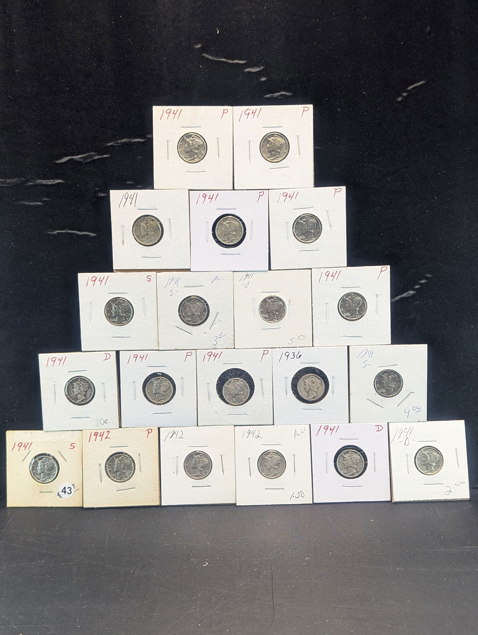 (20 coins) Mercury dimes Misc. Dates  NICE COINS (1 of 6)