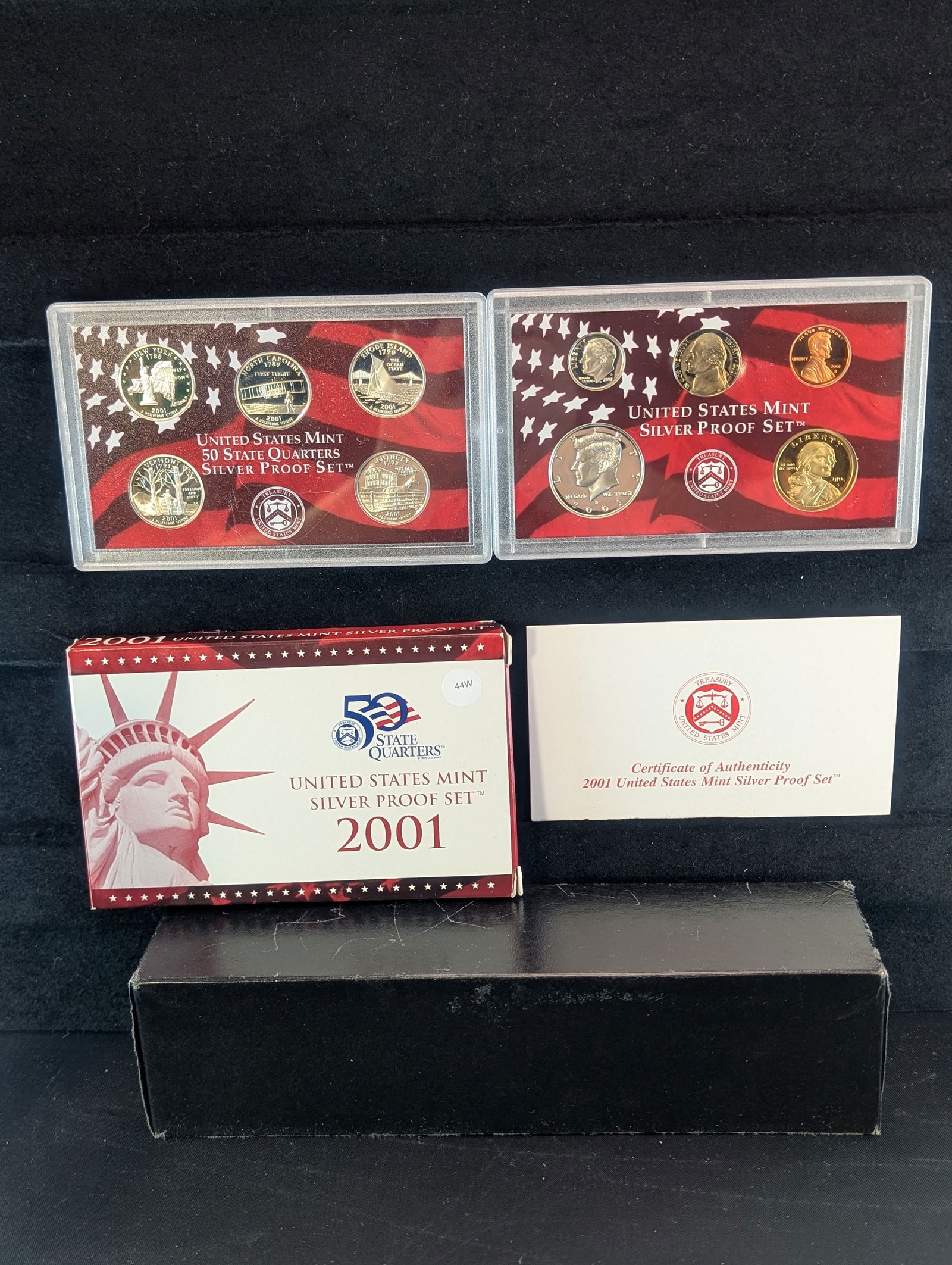 2001 S US Mint Silver Proof Set. 7-90% Silver Coins. OGP (1 of 8)