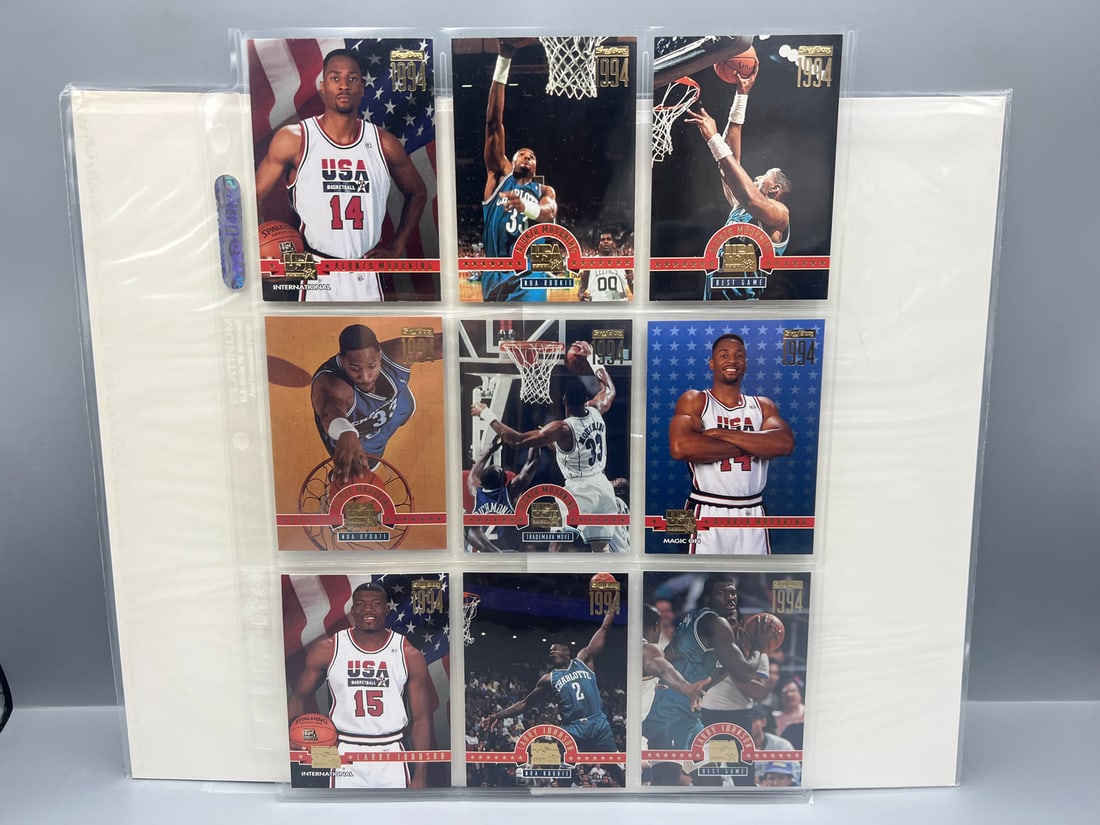 1994 Skybox Team USA Basketball Complete 89 Card Set In Binder Pages (1 of 5)