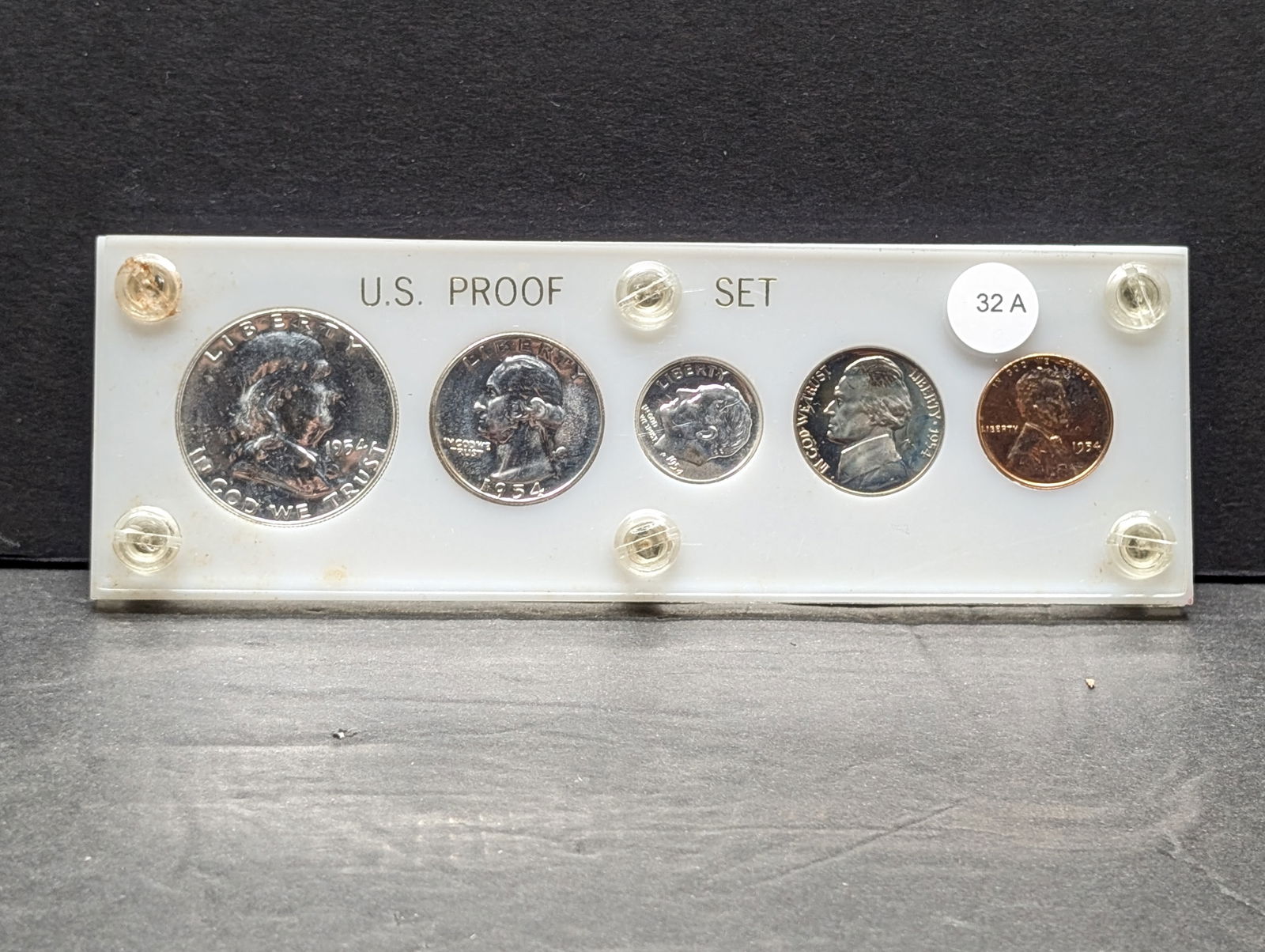 1954 US Proof Set. GEM Proof in Capital Plastic Holder. Really nice set. (1 of 2)