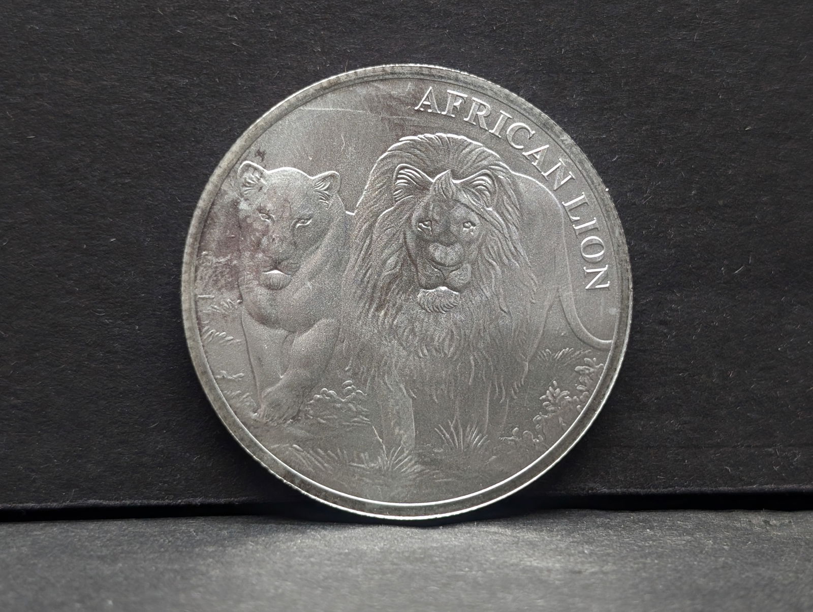 1 Oz. .999 FINE SILVER African Lion Designed Coin (1 of 2)
