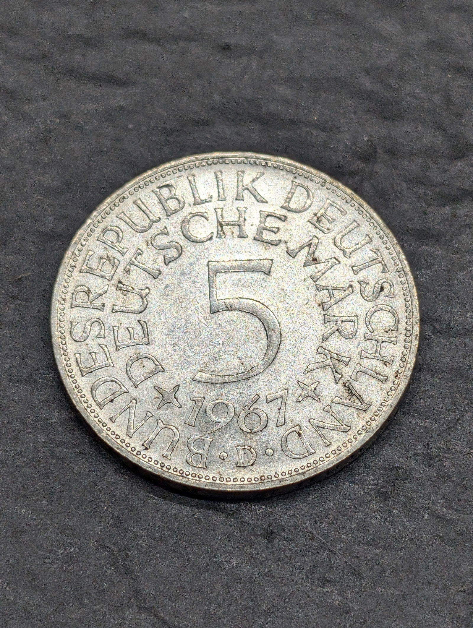 1967-D Germany 5 Silver Deutsche Mark (1 of 2)