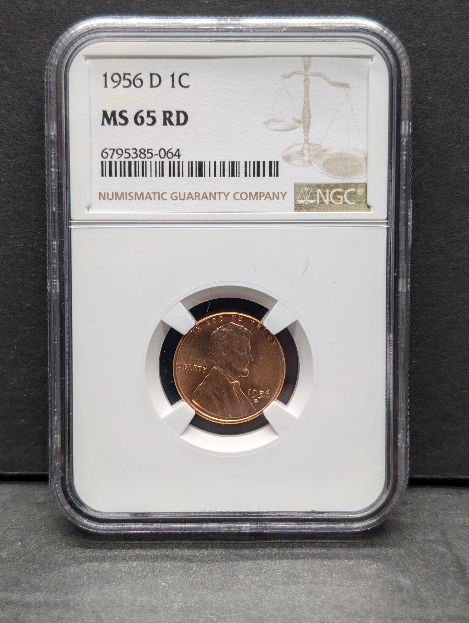 1956-D Lincoln Wheat Cent - NGC MS65 RD (1 of 3)