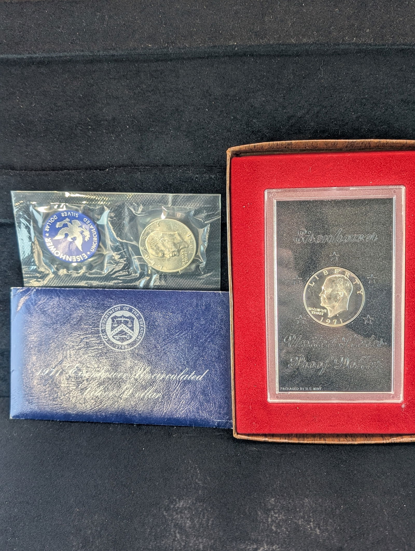 1971-S Proof & Uncirculated Eisenhower Silver Dollars Issued By The United States Mint.  2 Coins. (1 of 5)