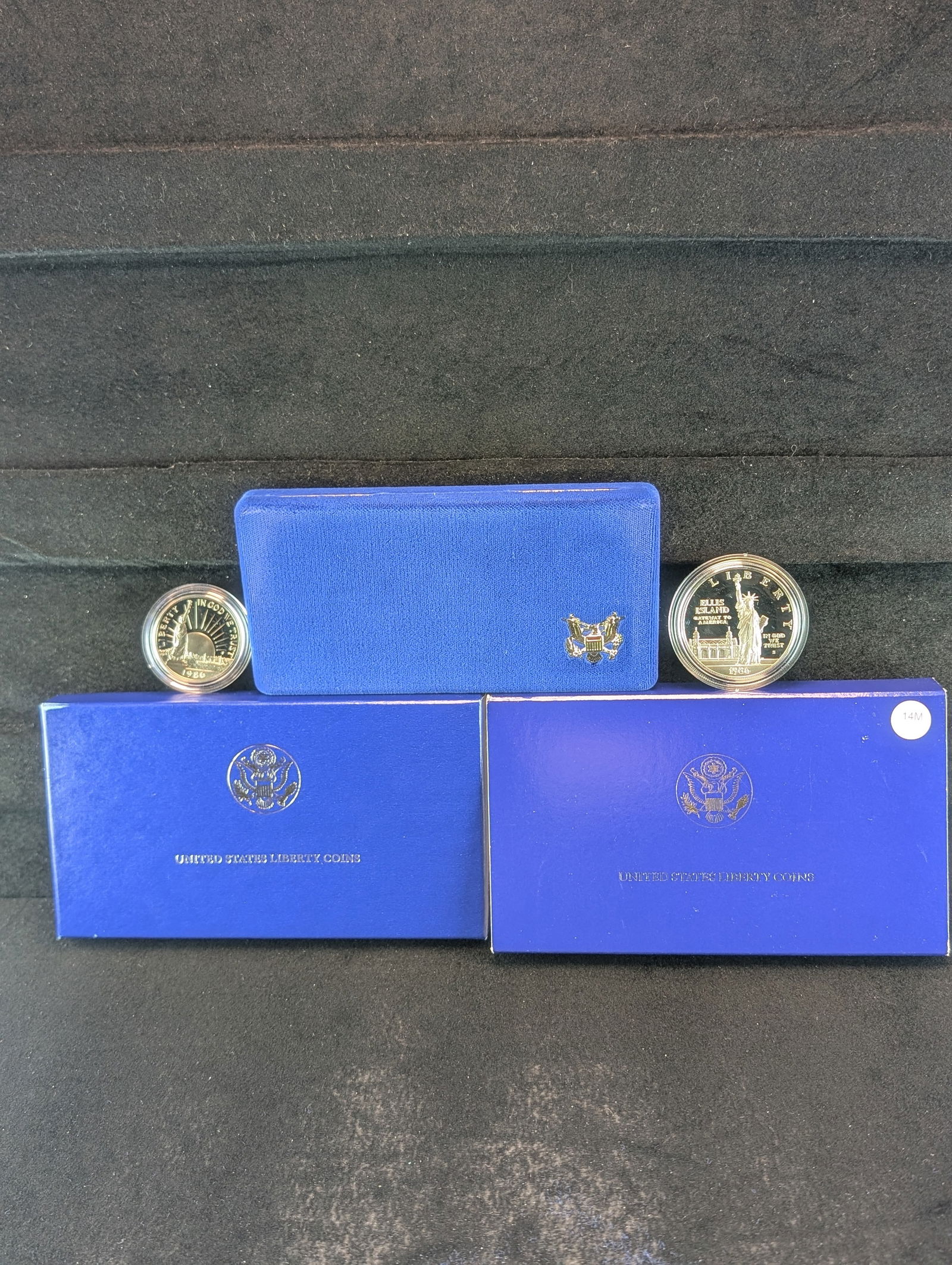 1986-S Ellis Island Statue Of Liberty Commemorative 2-Coin Proof Silver Dollar & Half Dollar Set (1 of 3)