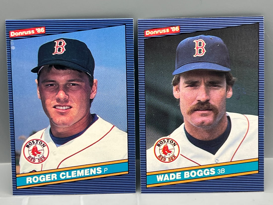1986 Donruss Wade Boggs #371 & Roger Clemens 2nd Year #172: 1986 Donruss Wade Boggs #371 & Roger Clemens 2nd Year #172