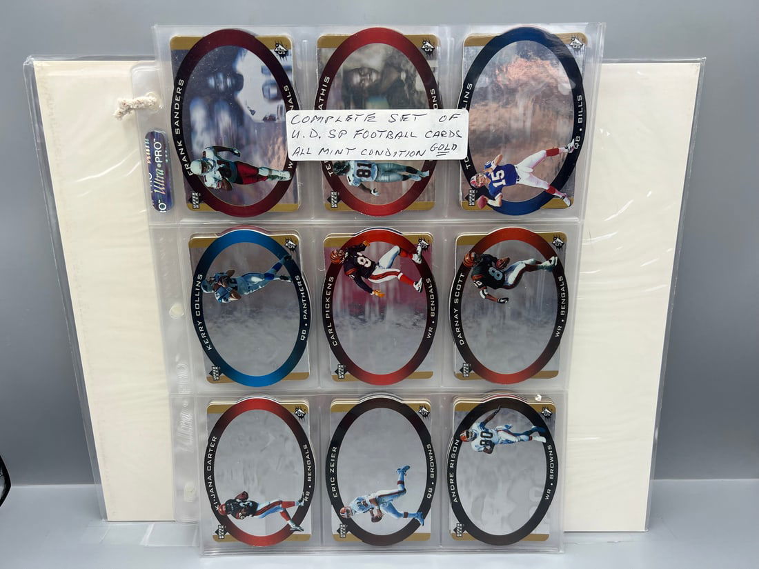 1996 SPX Football Gold Parallel Complete Set - Montana, Rice, Marino, Elway, Sanders, Smith (1 of 5)