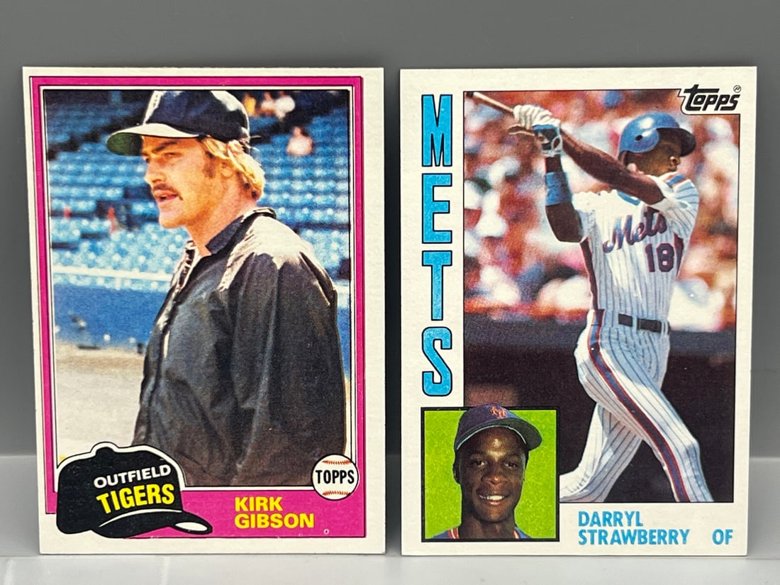 1981 Topps Kirk Gibson RC #315 & 1984 Topps Darryl Strawberry RC #182: 1981 Topps Kirk Gibson RC #315 & 1984 Topps Darryl Strawberry RC #182