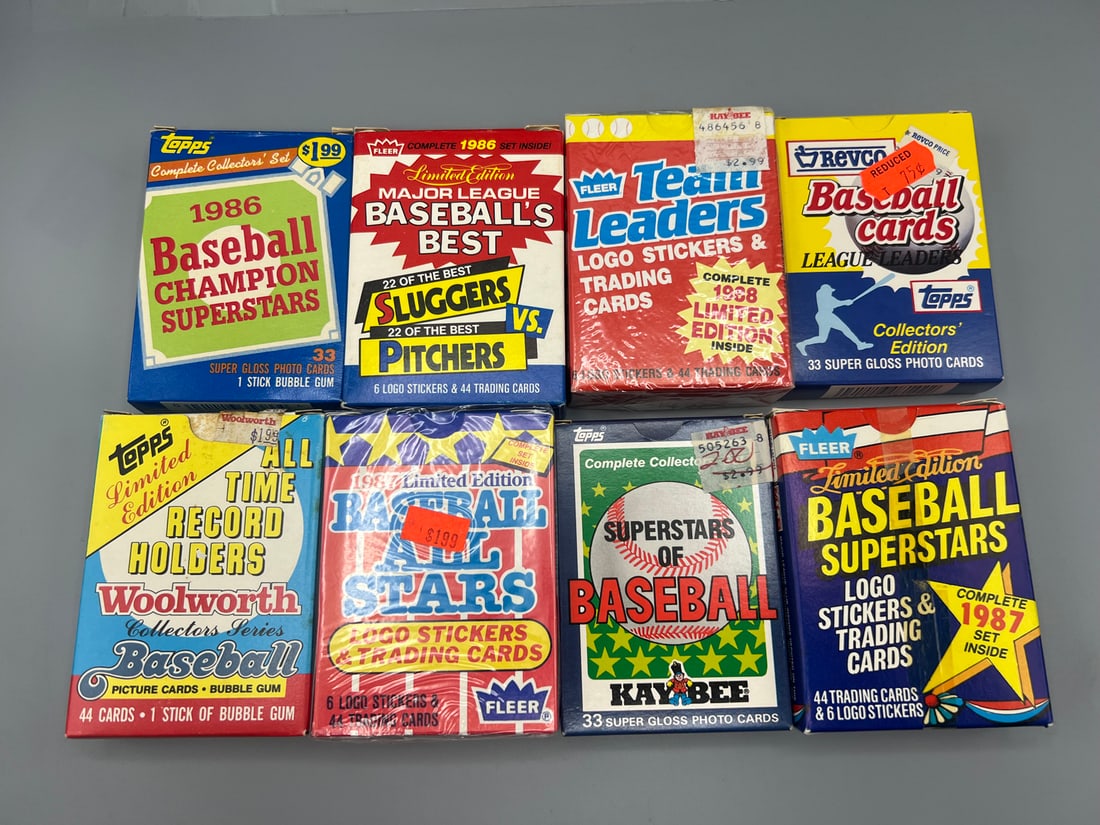 Lot of (8) Assorted 1980s Baseball Box Sets (1 of 2)