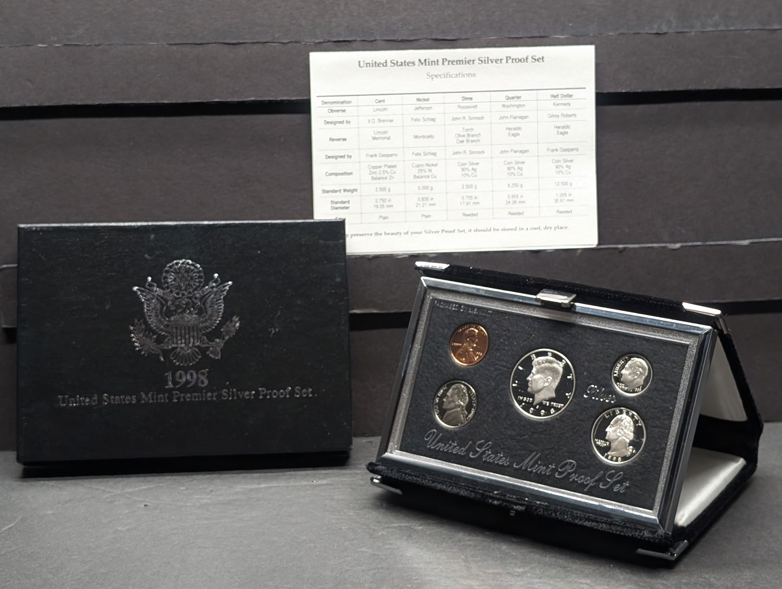 1998-S U.S. Mint Premier Silver Proof Set in OGP w/ COA (1 of 4)