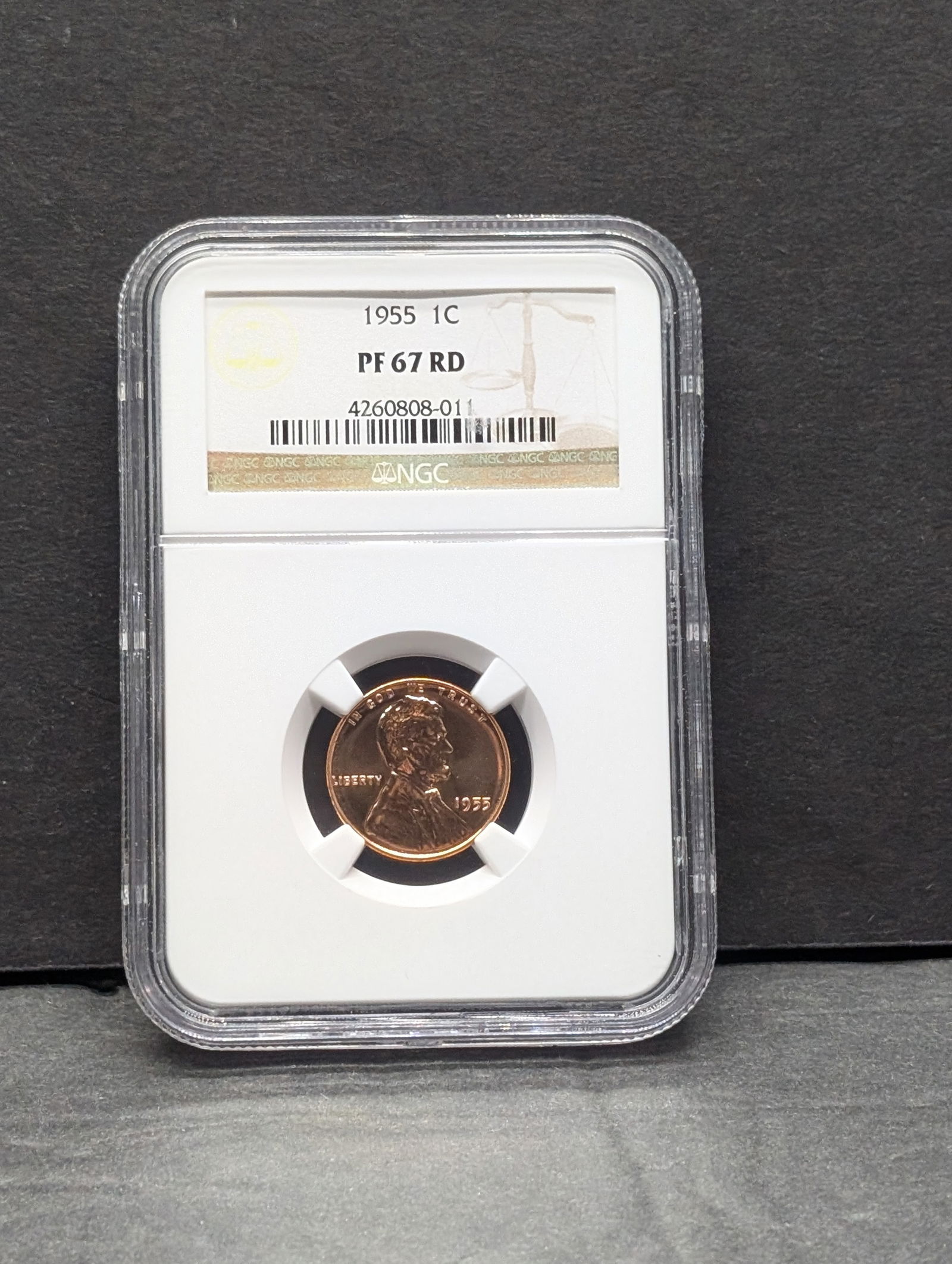 1955 PROOF Lincoln Wheat Cent - NGC PF67 RD (1 of 3)