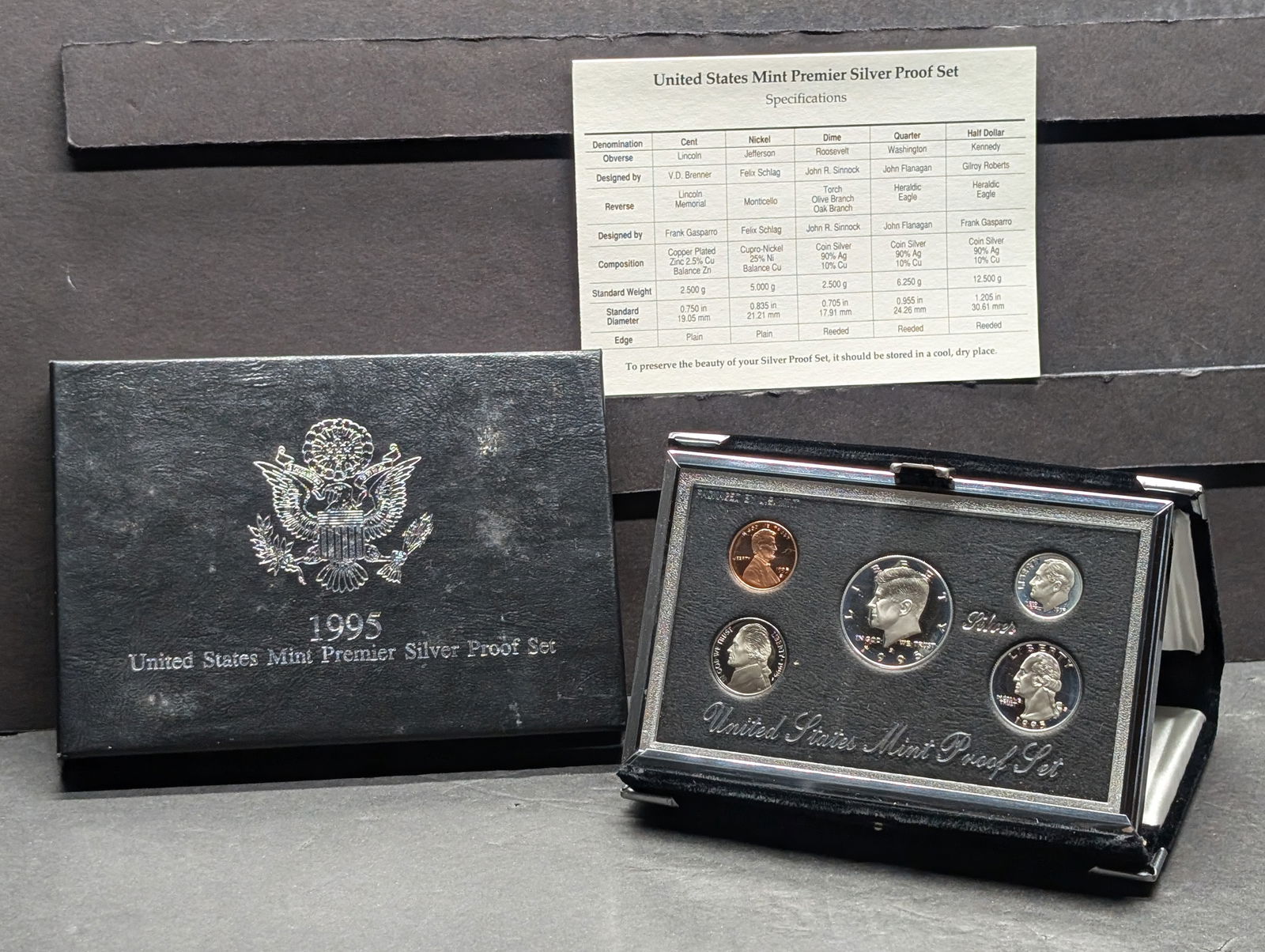 1995-S U.S. Mint Premier Silver Proof Set in OGP w/ COA (1 of 4)