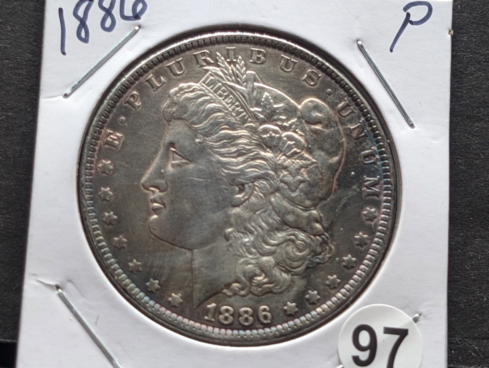 1886 P Morgan Silver Dollar Toned (1 of 3)