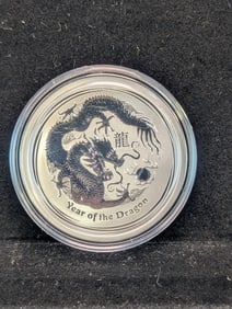 2012 Australia Year of the Dragon 1/2 oz Reverse Proof Coin - .999 Fine