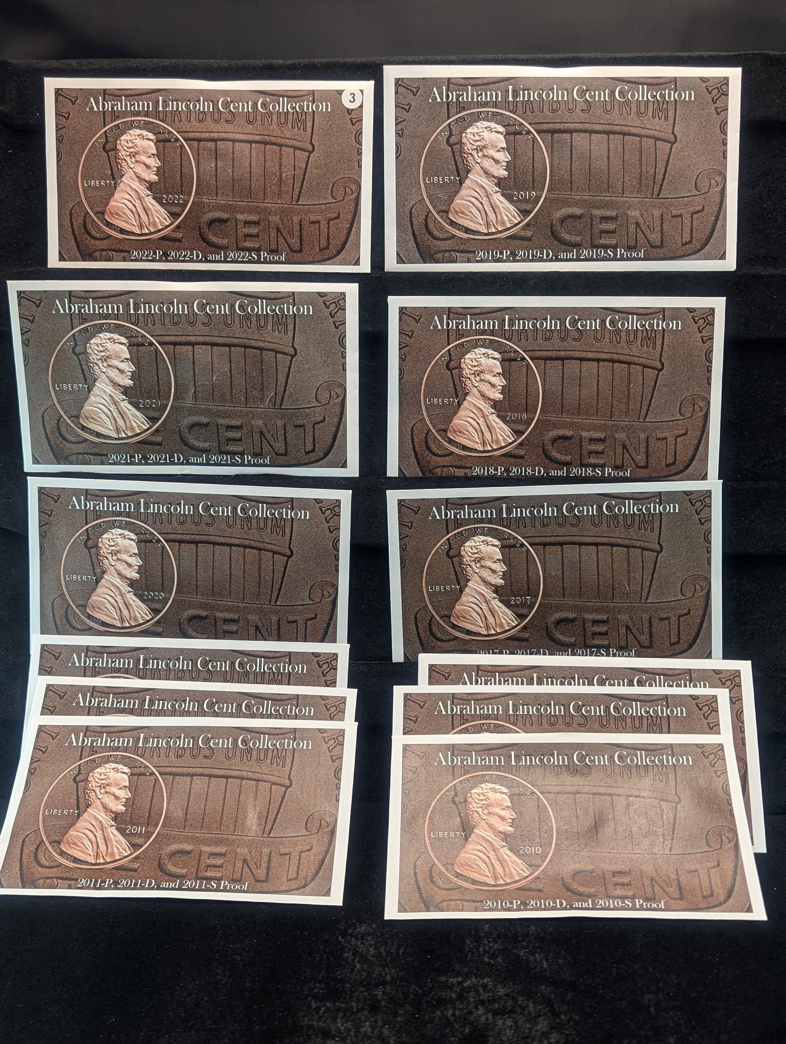 (12 Sets - 36 coins) Abraham Lincoln 2010 to 2022 P, D with S Proofs: (12 Sets - 36 coins) Abraham Lincoln 2010 to 2022 P, D with S Proofs