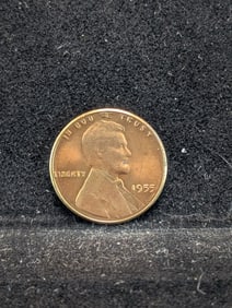 1955 Poor Mans Double Die Wheat Cent - BU/MS RED
