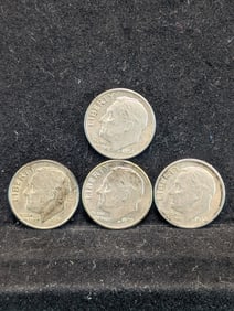 Four 90% Silver Roosevelt Dimes 1959-D, 1961-P & 1964 P&D