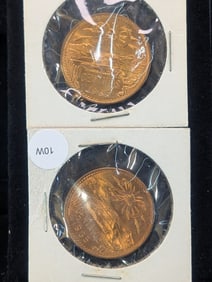 Two 1965 20 Centavos Mexican Coins
