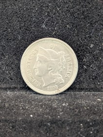 1868 Mint Three Cent Coin - Clash Die C/N