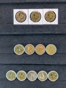 Set Of 12 1980 China 1 Yuan Bronze Proof Olympic Coins