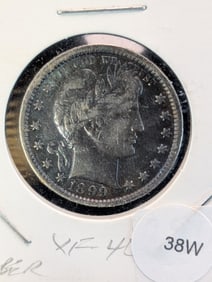 1899 Barber Quarter/ Toned