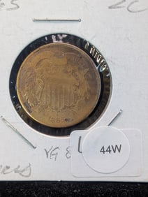 1865 Shield Two Cent Coin