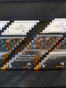 (2 Sets) 2011-S and 2012-S America the Beautiful Quarters Proof Sets OGP