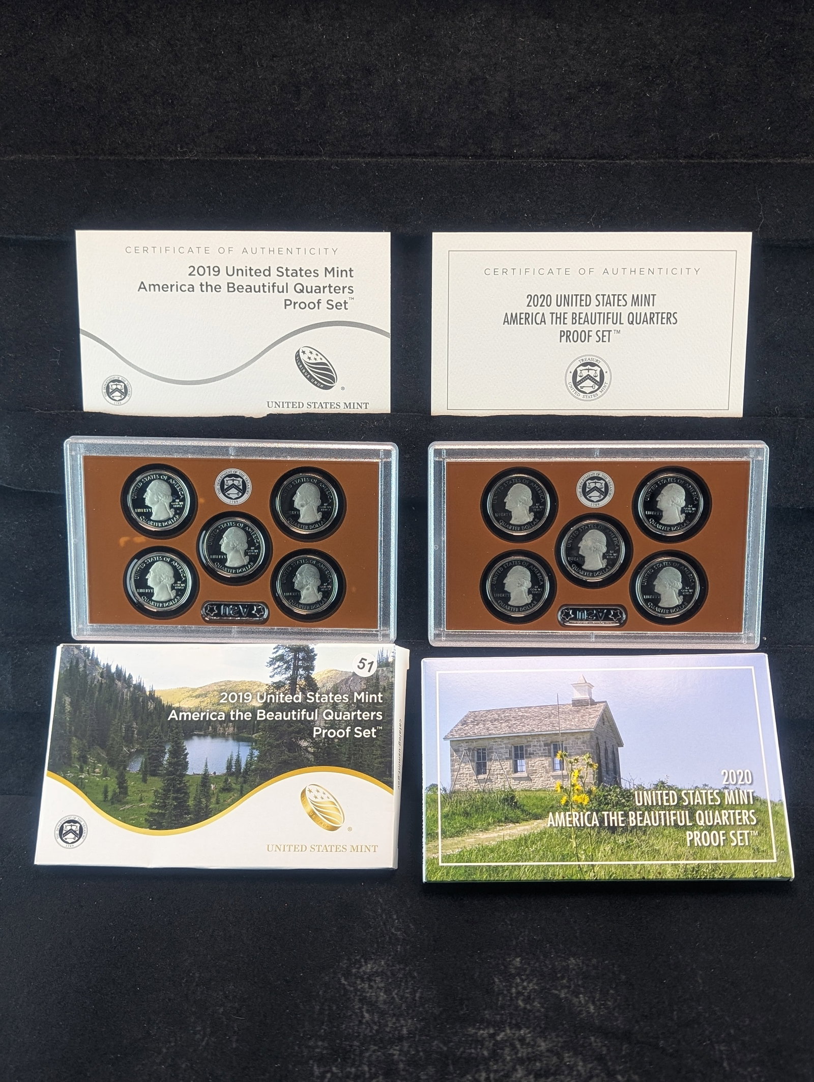 (2 Sets) 2019-S and 2020-S America the Beautiful Quarters Proof Sets OGP (1 of 7)