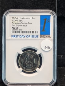 2020-P American Samoa Park Quarter First Day Of Issue MS 67 By NGC
