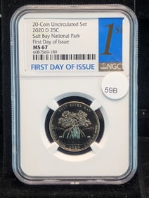 2020-D Salt Bay National Park First Day Of Issue MS 67 By NGC
