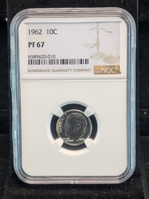 1962 Roosevelt Dime PF 67 By NGC