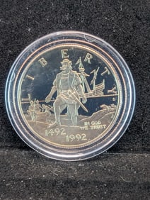 1992-S U.S. 500th Anniversary Of Columbus Discovery Half Dollar Silver Coin