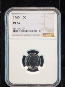1960 Roosevelt Dime PF 67 By PCGS