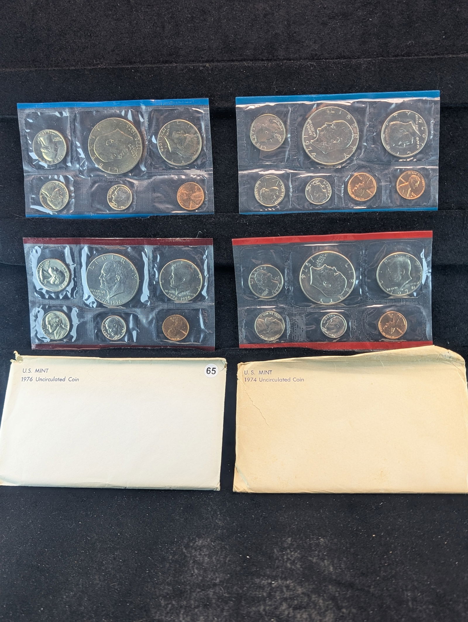 1974 P&D and 1976 P&D UNC United States Mint Coin Sets OGP (1 of 5)