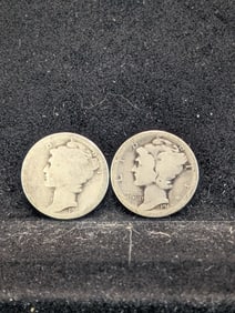 (2 Coins) 1917 P & S Mercury Dimes