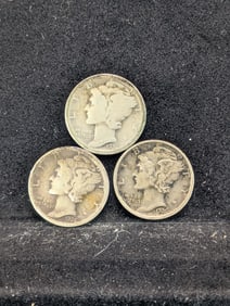 (3 Coins) 1926 P D & S Mercury Dimes