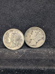 (2 Coins) 1928 P & S Mercury Dimes