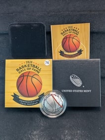2020 P Basketball Hall of Fame Colorized Silver Dollar US Mint OGP
