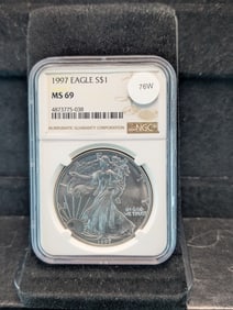 1997 American Silver Eagle Graded By NGC MS 69