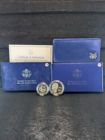 1993 S Madison Bill of Rights two piece Proof 90% Silver Commemorative Set OGP