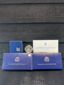 1987-S U.S. Constitution Silver One Dollar Coin With COA & OGP