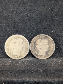 (2 Coins) 1897 & 1898 Barber Dimes