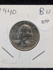 1940 BU Washington Quarter, 90% Silver