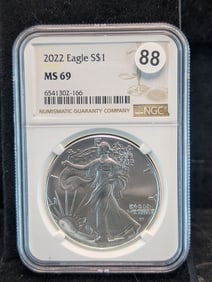 2022 American Silver Eagle MS 69 by NGC
