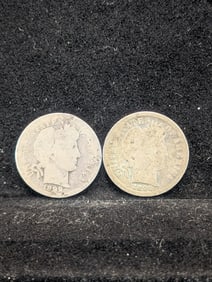 (2) 1899 Barber Dimes